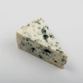 Piece of Blue Cheese on White Background Close Up Royalty Free Stock Photo