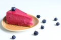 Piece Blueberry cheesecake with fresh blueberries selective focus Royalty Free Stock Photo