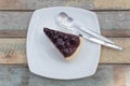 Piece of blueberry cheesecake. Royalty Free Stock Photo