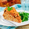 A Piece of Bolognese Pasta Bake Royalty Free Stock Photo