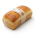 Piece of bread with a label isolated Royalty Free Stock Photo