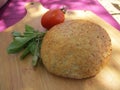 A piece of bread made from wheat