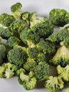 Chunked of broccoli for photography purposes as food background