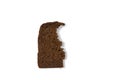 A piece of broken black rye bread on a white background. Isolant.Borodino bread Royalty Free Stock Photo