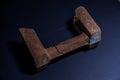 A piece of a broken iron handle Royalty Free Stock Photo