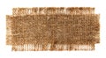 A piece of burlap fabric on a white background. Burlap texture isolate closeup Royalty Free Stock Photo