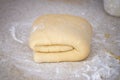 A piece of butter dough for making homemade pastries.