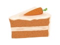 Delicious slice of carrot cake icon vector Royalty Free Stock Photo