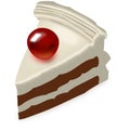 Piece of cake with cherry Royalty Free Stock Photo