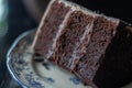 piece of cake chocolate on the plate Royalty Free Stock Photo