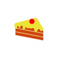 piece of cake colored illustration. Element of colored food icon for mobile concept and web apps. Detailed piece of cake icon can Royalty Free Stock Photo