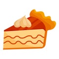 Piece of cake with cream icon, cartoon style Royalty Free Stock Photo