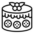 Piece cake fruit icon outline vector. Bakery food Royalty Free Stock Photo