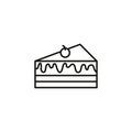 Piece cake fruit sweet and candies icon line