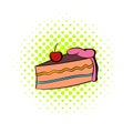 Piece of cake icon, comics style Royalty Free Stock Photo