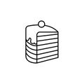 piece of cake icon. Element of fast food for mobile concept and web apps icon. Thin line icon for website design and development, Royalty Free Stock Photo