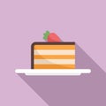 Piece cake icon flat vector. Slice cheesecake