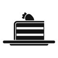 Piece cake icon simple vector. Slice cheesecake