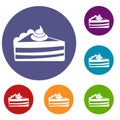 Piece of cake icons set Royalty Free Stock Photo