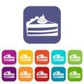 Piece of cake icons set Royalty Free Stock Photo