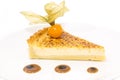 Piece of cake with passion fruit Royalty Free Stock Photo