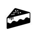 Black solid icon for Piece of cake, slices and food Royalty Free Stock Photo
