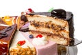 Piece of cake with prunes on the scapula Royalty Free Stock Photo