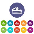 Piece of cake set icons Royalty Free Stock Photo