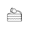 piece of cake with strawberries icon. Element of bakery icon. Premium quality graphic design. Signs and symbols collection icon fo