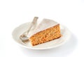 A Piece of Carrot and Almond Cake Royalty Free Stock Photo