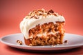 a piece of carrot cake on a plate Royalty Free Stock Photo