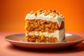 a piece of carrot cake on a plate Royalty Free Stock Photo