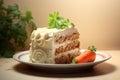 a piece of carrot cake on a plate Royalty Free Stock Photo