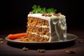 a piece of carrot cake on a plate Royalty Free Stock Photo