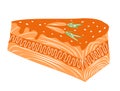 Piece of carrot cake. Vector