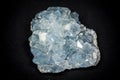 Piece of celestite or celestine crystal in studio shot Royalty Free Stock Photo