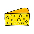 Piece of cheese. Big beautiful triangle piece of hard cheese for recipes.