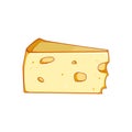 piece cheese cartoon vector illustration