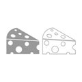 Piece cheese icon. Grey set . Royalty Free Stock Photo