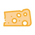 Piece Cheese Icon Vector Outline Illustration Royalty Free Stock Photo