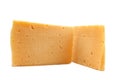 Piece cheese isolated on white background cutout Royalty Free Stock Photo