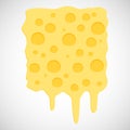 Piece of cheese isolated on a white background. Melted cheese. Vector illustration. Royalty Free Stock Photo