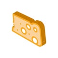 Piece Cheese isometric icon vector illustration Royalty Free Stock Photo