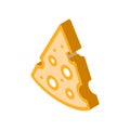 Piece of cheese isometric icon vector illustration Royalty Free Stock Photo