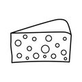 Piece of cheese line. Big beautiful triangle piece of hard cheese for recipes.