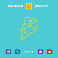 Piece of cheese linear icon. Graphic elements for your design