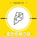 Piece of cheese linear icon. Graphic elements for your design