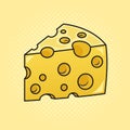 piece of cheese pinup pop art vector illustration Royalty Free Stock Photo