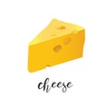 A piece of cheese Vector illustration Isolated on white background Royalty Free Stock Photo