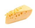 Piece of cheese on white background.